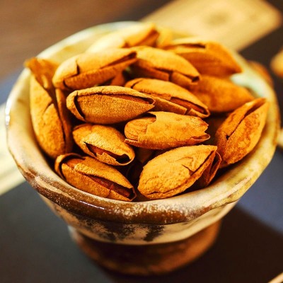 新疆产地新货原味巴木袋装坚果干果盐焗大杏仁扁桃仁零食500g*2盒图2