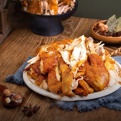 山东特产弘圣斋扒鸡开袋即食500g网红熟食烧鸡 德州五香脱骨扒鸡图4