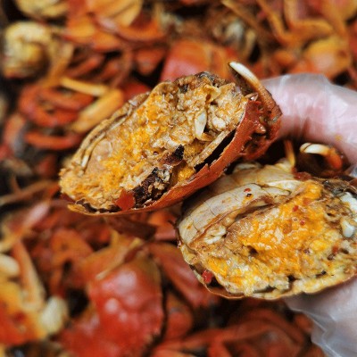 香辣切蟹香辣蟹堂食商用爆款可批发500g盒装螃蟹原味蟹大闸蟹原味图4