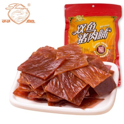 双鱼牌特级猪肉脯自然片200g袋装靖江特产食品猪肉干副片批发代理图2