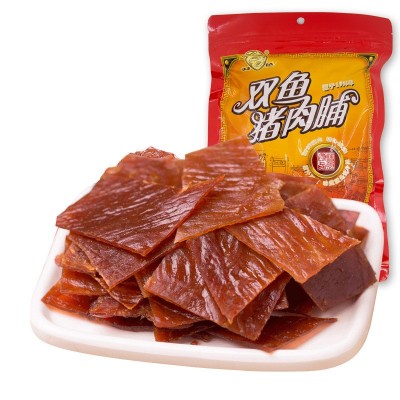 双鱼牌特级猪肉脯自然片200g袋装靖江特产食品猪肉干副片批发代理图5