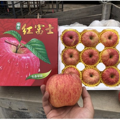 正宗烟台红富士苹果条纹片红3斤5斤9斤包邮栖霞烟台红富士礼盒图3