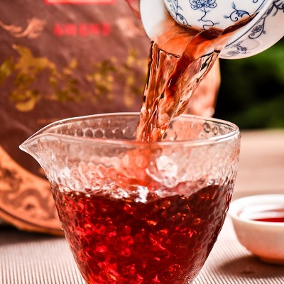 永明茶厂普洱茶熟茶古树宫廷贡饼云南勐海七子饼熟普茶叶黑 茶357g图4