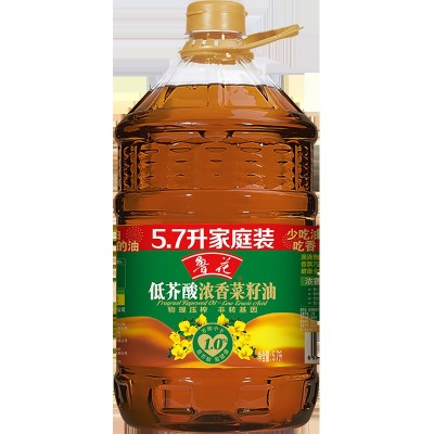 鲁花 低芥酸浓香菜籽油5.7L 非转基因 物理压榨家用批发团购图2