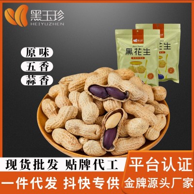 黑玉珍抖Y同款带壳熟黑花生原味蒜香150g 山东莱西黑花生基地批发图2