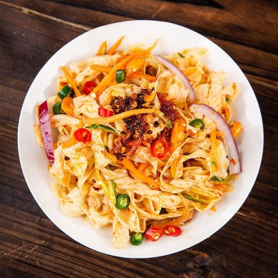 零售豆皮厂家干货山东豆制品素食斋菜蛋白肉大豆素肉油豆皮 豆皮丝图4