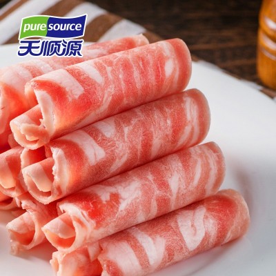 天顺源羔羊肉片500g 火锅炒菜冷冻食材 清真羊肉片羊肉卷涮肉图2