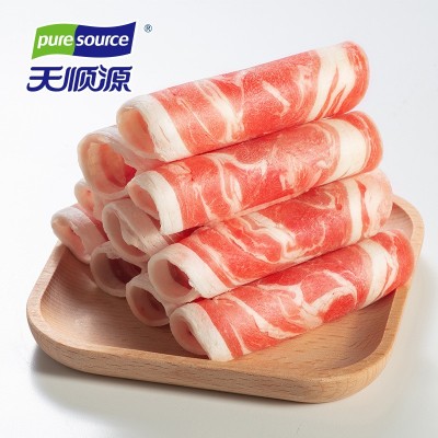 天顺源羔羊肉片500g 火锅炒菜冷冻食材 清真羊肉片羊肉卷涮肉图5