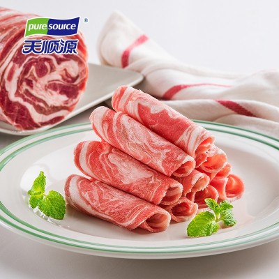天顺源天字号精制羔羊排卷2.5kg/卷火锅羊肉片冷冻羊肉清真批发图3