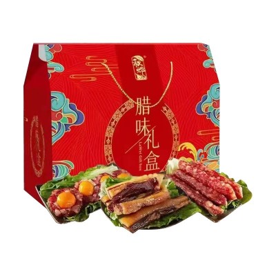 秋烨腊味700g礼盒装 广式腊味300g腊肉250g咸蛋黄腊肉饼150g批发图5