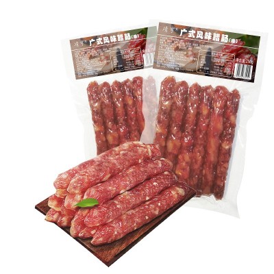 厂家批发靖亨广式腊肠250g 农家腊味饭店粽子煲仔饭香肠腊肉腊肠图5