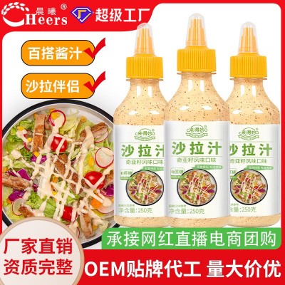 奇亚籽沙拉酱焙煎芝麻口味日式蔬菜0脂肪千岛食用商用酱料调味料图2