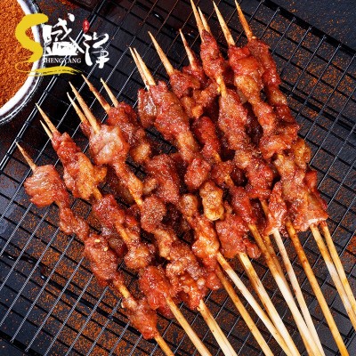 牛肉串 烧烤半成品炸串串食材牛肉串 批发真鲜见冷冻腌制牛肉500g图4