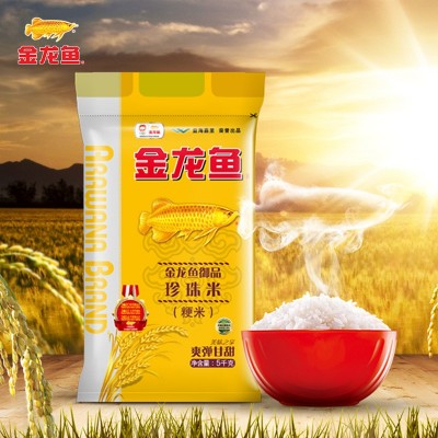 金龙鱼精选珍珠米5KG美滋滋长粒香米家用南方大米10斤装东北团购图2