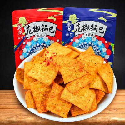 襄梦花椒锅巴108g袋装麻辣膨化休闲食品网红小零食散装锅巴批发图5