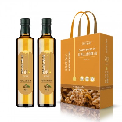 【整箱批发价】有机山核桃油500ml*2瓶礼盒装 低温物理压榨食用油图5