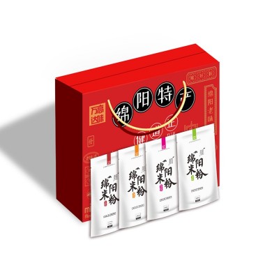 四川特产8袋礼盒装绵阳米粉方便速食对浇麻辣米粉工厂图5