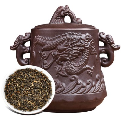 金骏眉红茶新茶龙纹浮雕陶瓷罐装200克直播带货好物一件代发批发图4