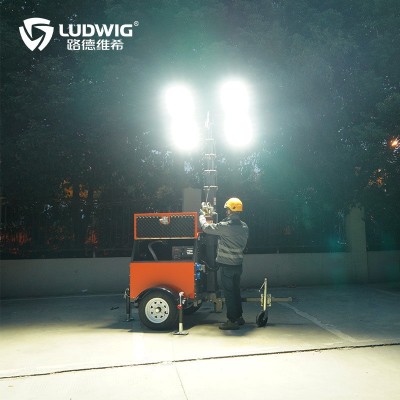 柴油风冷LD188F移动照明灯塔应急照明防汛消防救援拖车款7.5米9米  1只图3