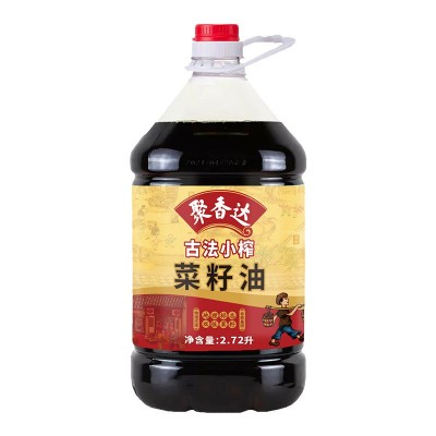 聚香达古法小榨菜籽油五斤大桶装纯正浓香食用油2.7L批发团购图5