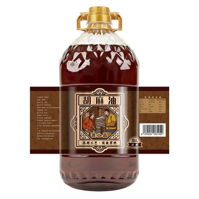 胡麻油厂家5升 内蒙5l 鲜榨正品的价格胡麻籽黄金亚麻籽 亚麻籽油图3