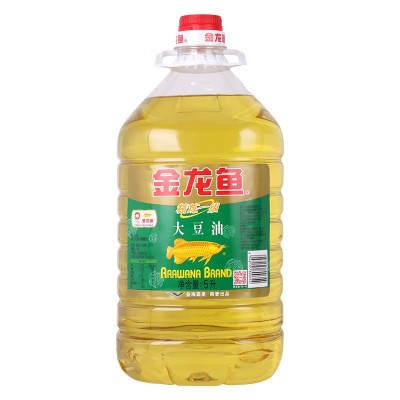 金龙鱼大豆油5L*4瓶整箱装家用食堂餐饮煎炸热炒精炼一级大豆油图5