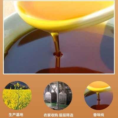 农家小榨菜籽油5L菜籽油无添加无勾兑头道压榨商用小榨菜籽油批发图2