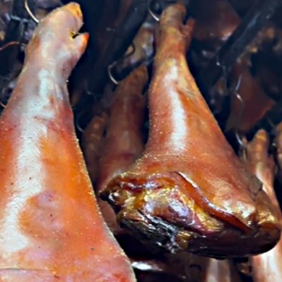 正宗农家柏树香料熏烤猪脚火腿湖北恩施四川湖南特产土猪腊肉猪蹄