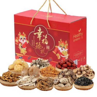 干货礼盒菌菇山珍四拼礼盒松茸羊肚菌汤包年货送礼中秋福利礼品图3
