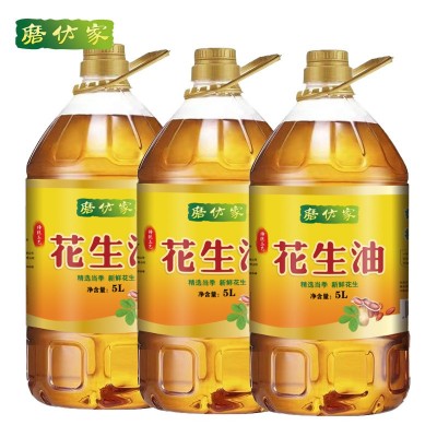 新鲜日期花生油5L厂家直供食用油批发粮油压榨花生油家用商用年货图3