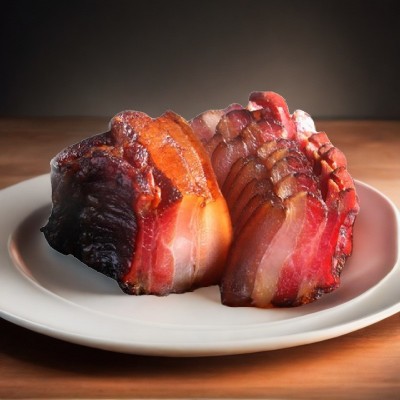 【腊五花】恩施农家传统工艺腌制松柏树柴火烟熏腊肉肥瘦相间图3