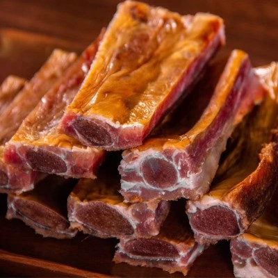 【烟熏腊排骨】恩施农家传统工艺腌制柴火烟熏腊排骨腊肉肉质紧实图3