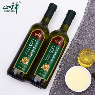 厂家批发750ML两瓶装物理压榨山茶油礼盒装1箱6盒野生山茶籽油