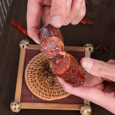 湖南特产腊之乡（原味肉肠500g）真空袋装纯肉肠柴火烟熏腊肠现货图3