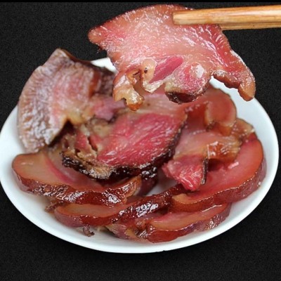 四川特产农家柴火烟熏腊猪脸肉正宗腊味猪头皮熏肉腊猪皮咸猪头肉图2