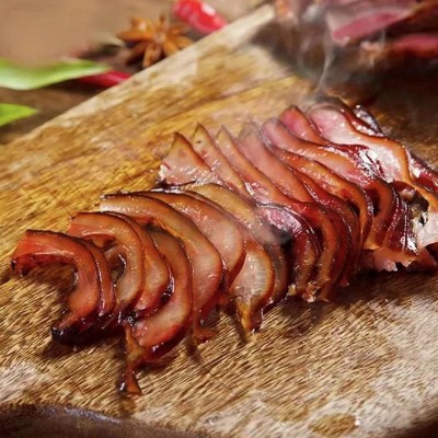 四川特产农家柴火烟熏腊猪脸肉正宗腊味猪头皮熏肉腊猪皮咸猪头肉图3