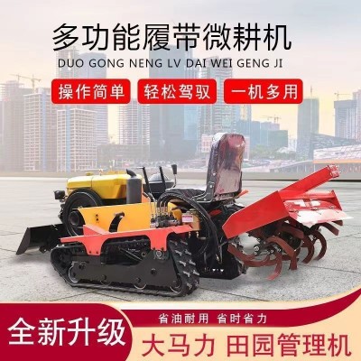 乘坐式履带微耕机农用水旱两用柴油机大棚果园翻土耕地播种旋耕机图5
