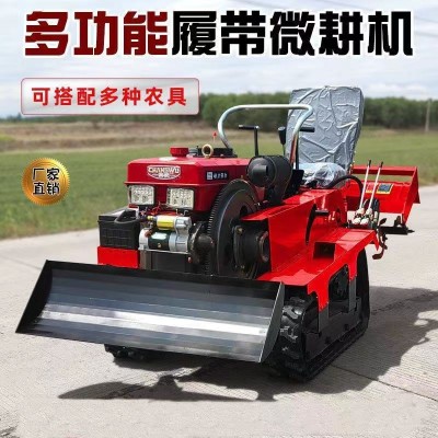 乘坐式履带微耕机农用水旱两用柴油机大棚果园翻土耕地播种旋耕机图2