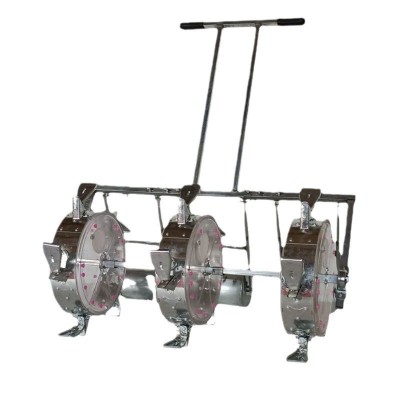 人力手推三行三轮施肥播种花生大豆玉米黄豆滚轮播种机图2