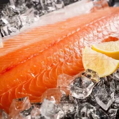 国产新疆三文鱼刺身用三文鱼现切中段虹鳟鱼日式料理自助餐厅食材图2