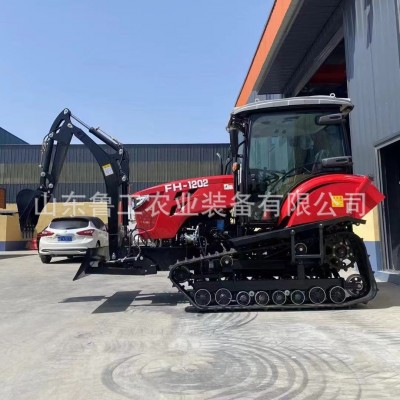 120马力履带式拖拉旋耕机带挖机 水旱两用小型履带旋耕施肥拖拉机图2