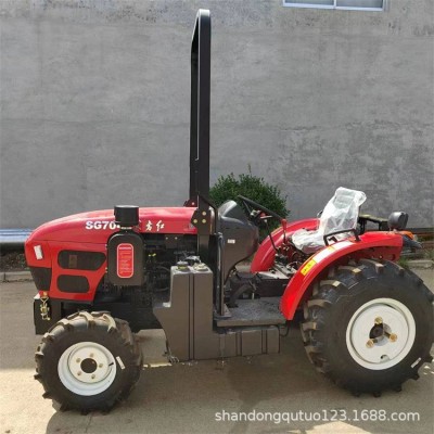 格朗斯1804四轮拖拉机 东方红国四六缸发动机 山地丘陵四驱旋耕机