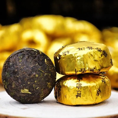 云南勐海糯米香普洱小沱茶普洱茶小沱茶熟茶迷你小金砖批发散装图2