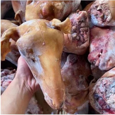 火烧羊头生鲜冷冻新鲜麻辣羊头肉批发生鲜冷冻鲜摆摊用绵羊头商用图5