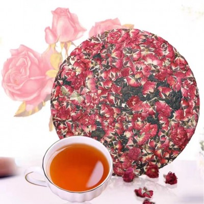 批发醉美人茶玫瑰滇红茶凤庆滇红玫瑰花茶 云南花茶花茶饼200克礼图2