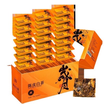 陈皮白茶白牡丹寿眉老白茶贡眉小方片饼干茶茶叶一件代发盒装175g图5