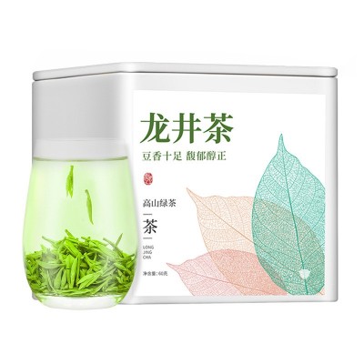 茶叶 龙井绿茶2024新茶明前高山春茶豆香浓香型罐装60g图5