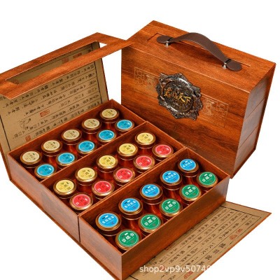 过年送礼茶叶礼盒装铁观音大红袍金骏眉小种红茶茗茶组合配送茶具图3