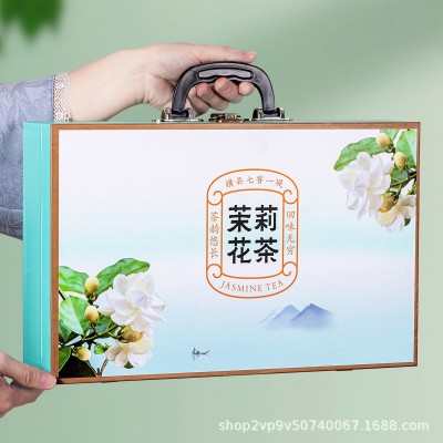 2025新茶茉莉花茶浓香型18罐高档礼盒装过年年货中秋节日送礼佳品图2