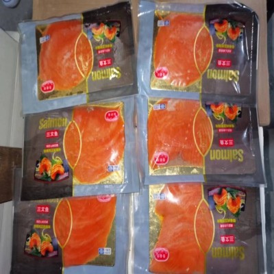 包邮烟熏三文鱼即食净重170gx3袋日料健身代餐刺身拼盘腌制生鱼片图3